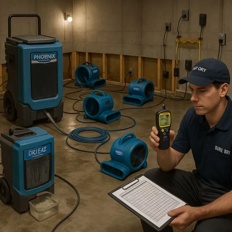 Structural Drying and Dehumidification process in Escambia County, AL